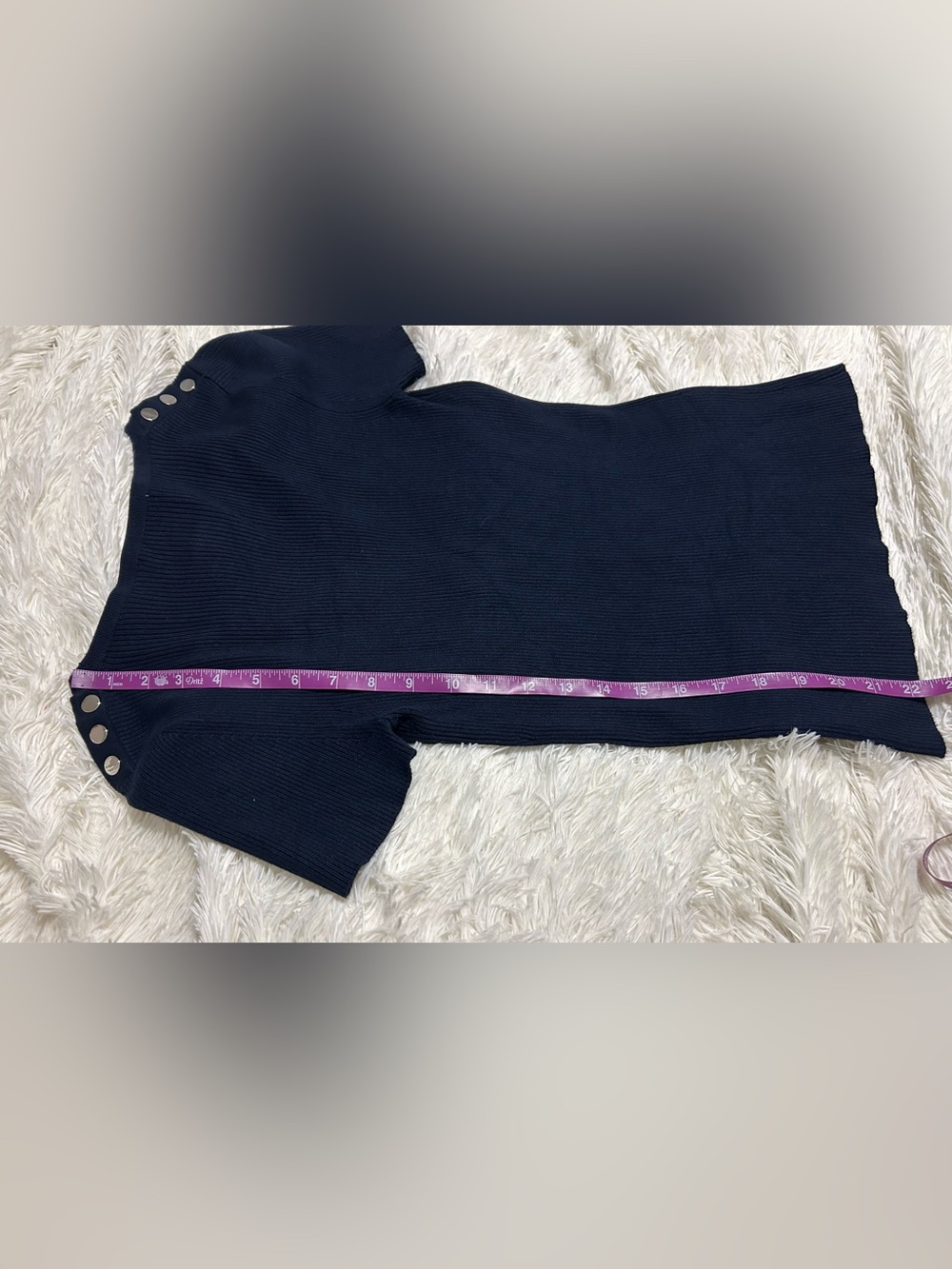 Blue Ribbed Short Sleeve - Picture 5 of 7